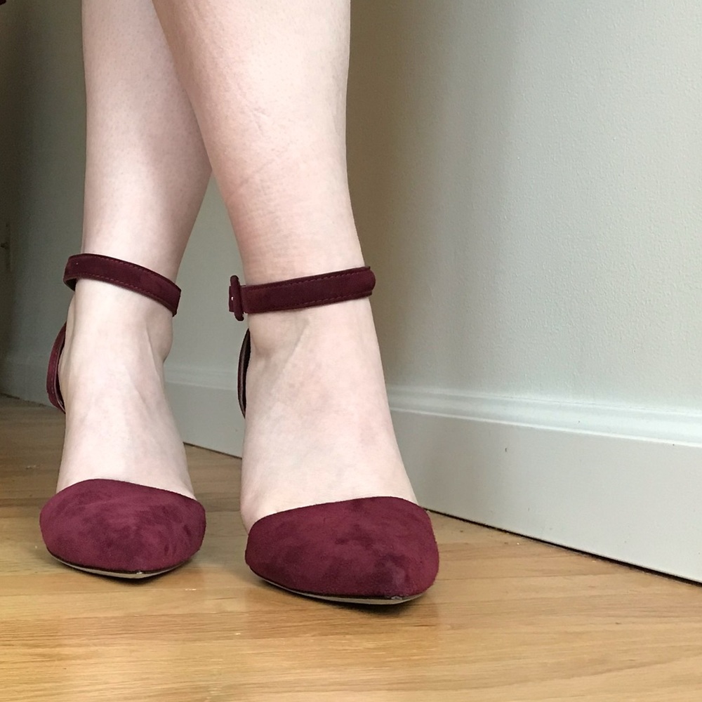 Alexander Wang Louisa suede heels, 38.5, beet red